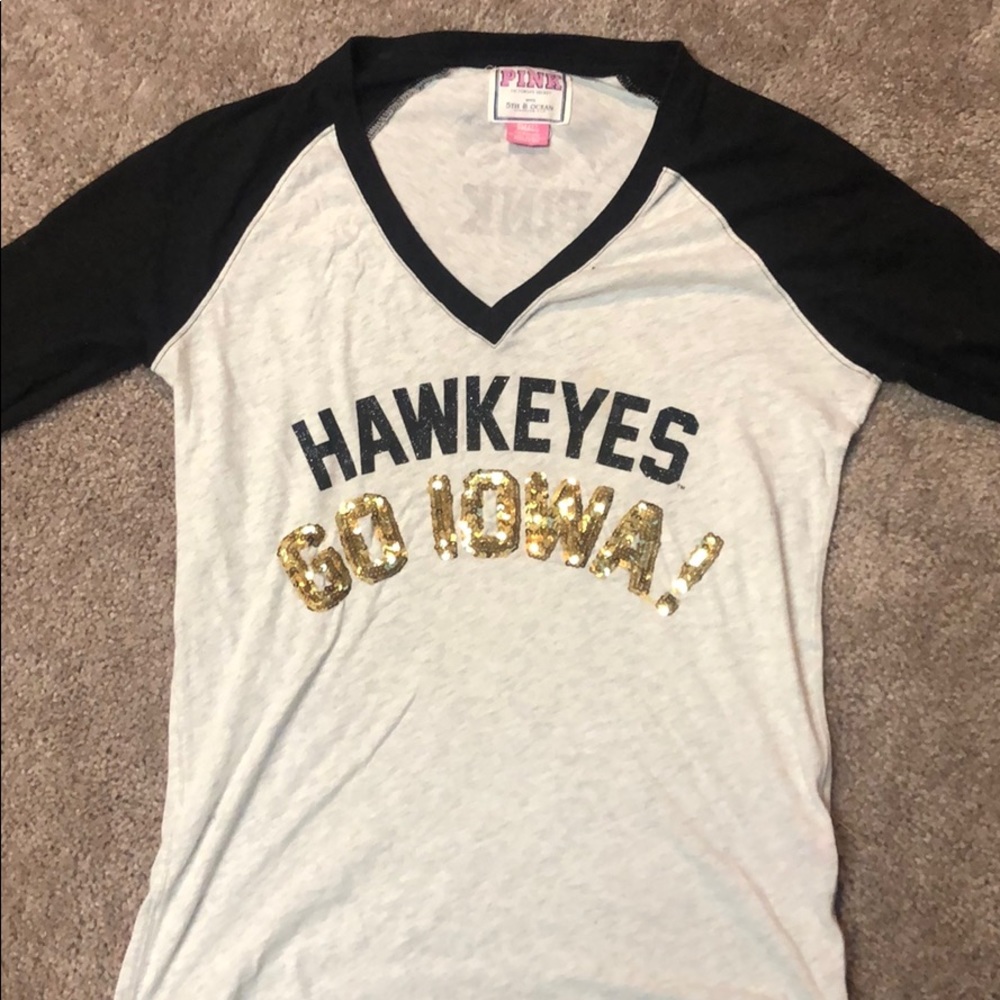 Pink VS Iowa baseball tee